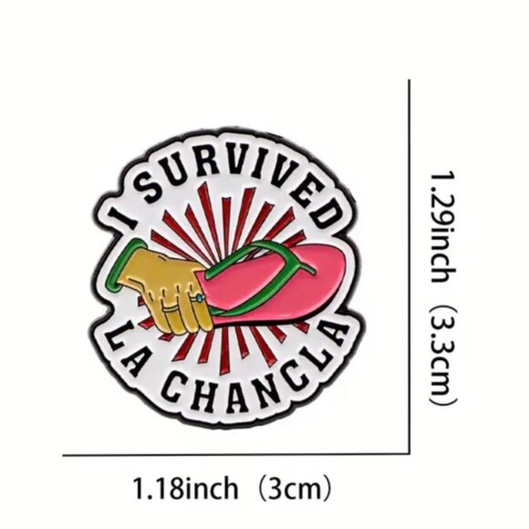 I Survived La Chancla Enamel Pin - Picture 3 of 6
